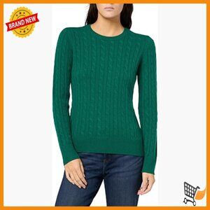 Cashmere Wool Cable Crewneck Sweater Pullover Long Sleeve Classic Fit
